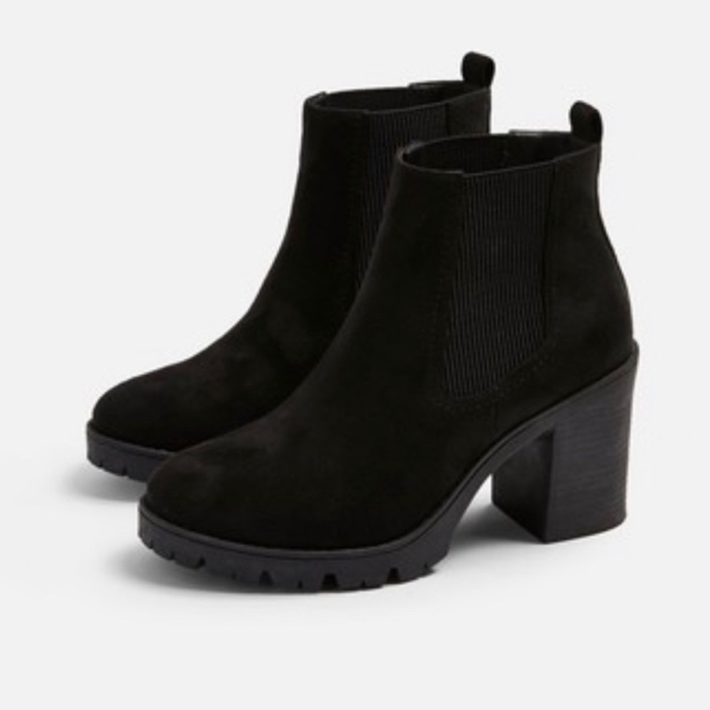 NWT Topshop chunky heel black boot